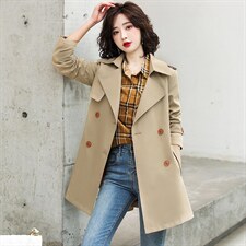 2022春秋装新款风衣中长款系腰带韩版外套，女装风衣，蝶眷