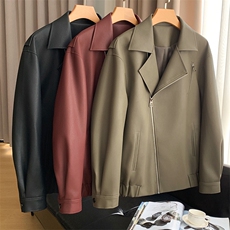 平铺~春季软皮斜拉链翻领设计机车服夹克外套K8810/P118，男装夹克，电商B331