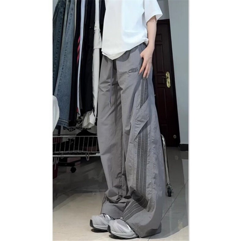 DB851-P48新款2024宽松休闲男韩版潮流百搭夏季薄款阔腿拖地裤,男装休闲裤,星座603-2