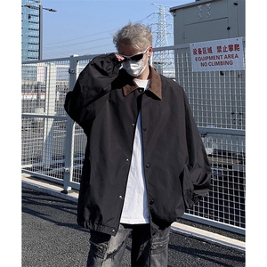 2025秋翻领拼接港风时尚休闲男夹克外套705-1-W8812-P63控88图片