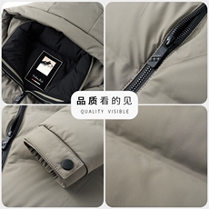 冬季男士白鸭绒羽绒服时尚商务保暖加绒防寒品质可脱卸帽男外套，男装羽绒服，钱塘6003（原4033）