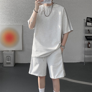 现货 TZ776-特P50 控88 曼巴棉圆领大码短袖短裤T恤运动套装图片
