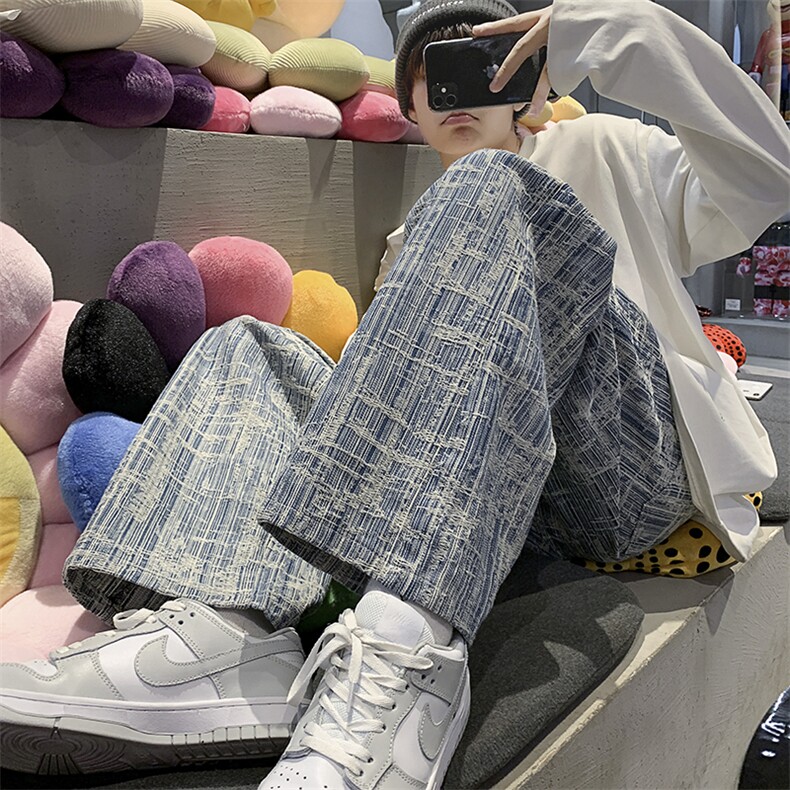 新面料韩版潮流宽松休闲复古牛仔裤长裤A125-2028-P50，男装牛仔裤，电商A125