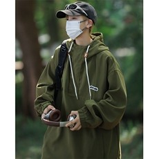 美式复古半拉链外套男士春秋宽松韩版潮流连帽夹克上衣W7775-P48，男装夹克，星座512-3
