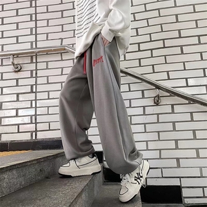 春季美式复古运动休闲长裤卫裤高街潮牌宽松直筒裤男款 K7603-P50图片
