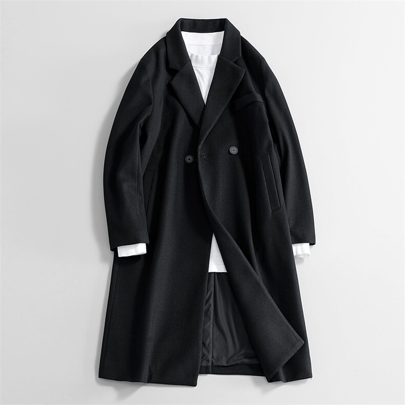 2024新款长款大码毛呢大衣秋冬韩范英伦风衣外套DSA157B-J251-P98,男装风衣,电商A157B