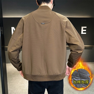 WT9916加厚P100 针织夹克拼料立体口袋休闲男士加棉外套图片