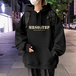 CM03P60加绒65纯棉连帽卫衣秋冬宽松情侣帽衫oversize美式外套图片