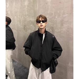 美式cleanfit立领短款棉衣外套男冬季保暖休闲百搭飞行员棒球服图片