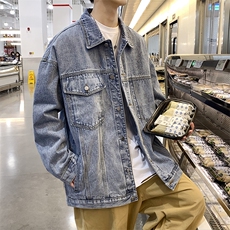 大货2万件2023新款高街痞帅宽松男士牛仔夹克JK828-P68，男装夹克，星座1103-3