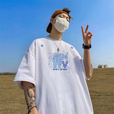 可设48小时发货支持抖音得物来样二开230克重磅美式短袖t恤MT355，男装T恤，电商A486
