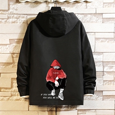 JK65051-P45连帽夹克男大码胖子棒球服上衣外套砖墙挂拍，男装夹克，电商A040A