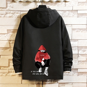 JK65051-P45 连帽夹克男大码胖子棒球服上衣外套 砖墙挂拍图片