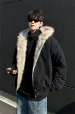 cleanfit座山雕二代毛领棉服男款冬季加厚美式复古工装连帽外套女，男装棉衣，星座505-2（原电商A260-1)