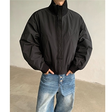 主推美式高街立领棒球棉服飞行夹克棉衣短款外套男H1030特P60，男装夹克，电商A341