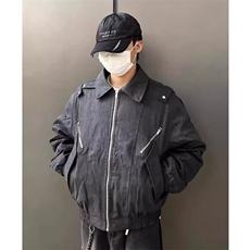 美式复古水洗拼接多口袋做旧解构拉链Bomber夹克外套短款JKK19P95，男装夹克，电商D256-2(原A064-2)