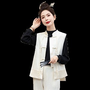 现货新款春秋装复古绣花连衣裙女装礼服气质新中式马甲，女装马甲，韩美纤衣