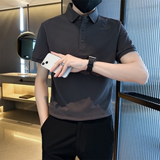 常年款品牌质量纯色光版翻领短袖polo衫男夏季t恤修身T0257-特P40，男装T恤，电商D342
