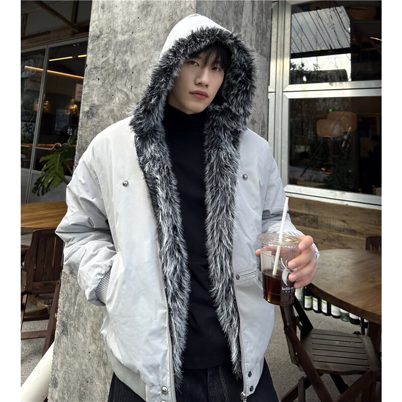 座山雕连帽棉服外套男女情侣冬季夹克加厚棉衣12245-P128,男装夹克,电商C307