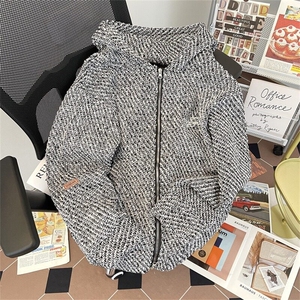 W378-P62 编织肌理新款设计感卫衣开衫图片