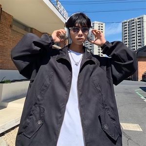 青春流行标准新款立领外穿秋季纯色长袖夹克气质原宿男Q8005P55图片