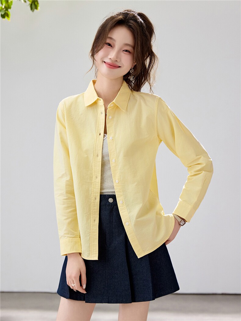 2026春夏新款黄蓝条纹衬衫女宽松显瘦元气少女感衬衣显白温柔风,女装衬衫,艾米