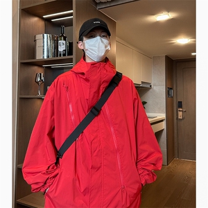港风美式vibe潮流宽松连帽冲锋衣夹克男潮XZ213-JK6601-P65控88