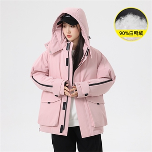 5972-P268新标90绒石墨烯工装情侣羽绒服外套图片