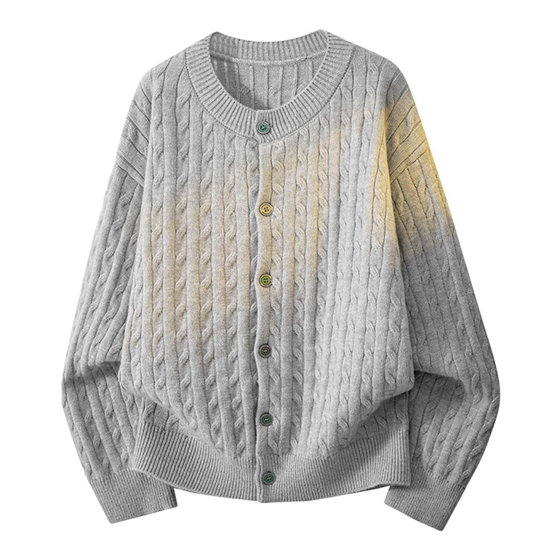 MK7436-CG-3DBP55韩风黄色长袖单排扣针织开衫情侣洋气针织上衣，男装卫衣，星座510A-5