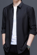 HPN98-5男士2023年春季新款全无痕衬衫长袖修身衬衣休闲P100，男装衬衫，电商B360