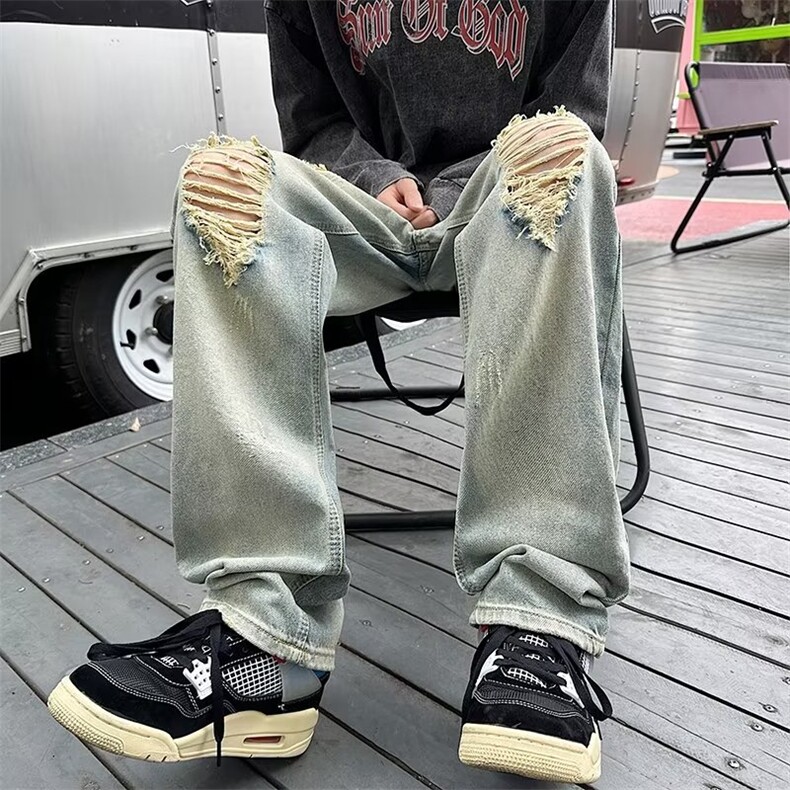 青春流行ins男直筒水洗牛仔裤P45,男装牛仔裤,星座1116-2