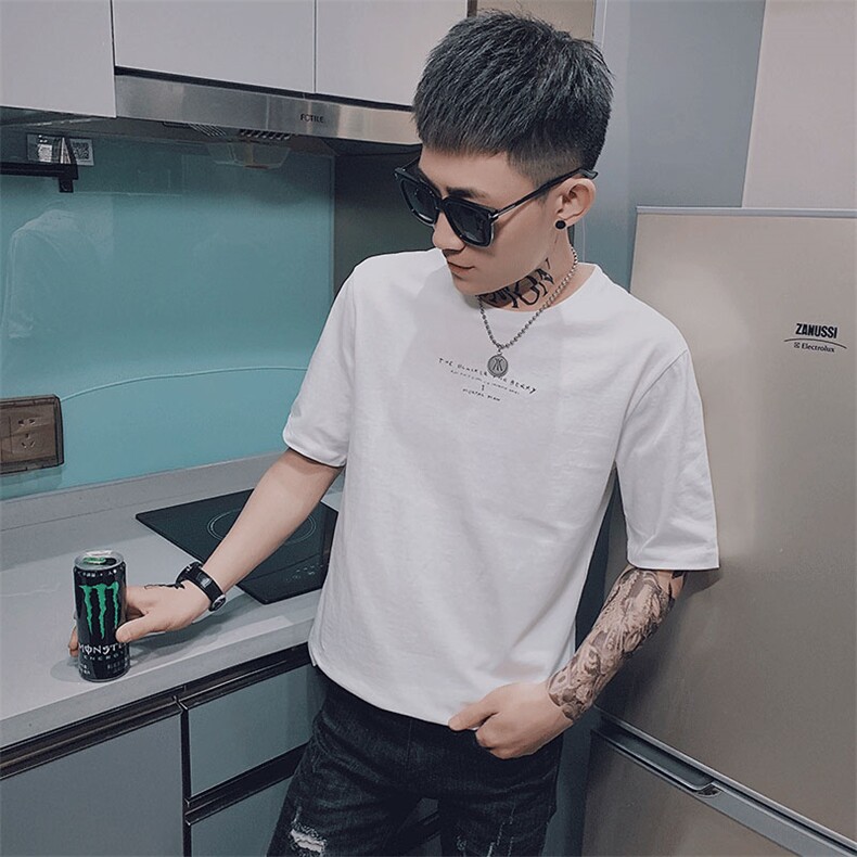 D52/人头印花夏装雅痞圆领T恤男士社会青年修身短袖,男装T恤,电商A458A