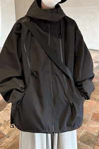 美式复古休闲夹克男生秋季户外运动机能风连帽外套cleanfit上衣服图片