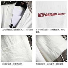 HF59071-P40风汉服男开衫外套七分袖道袍网格挂拍，男装民族服装，电商A040A