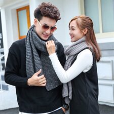 N9206墨绿新款男女围巾围脖围巾礼盒装男冬季情侣纯色保暖围巾，围巾手套帽子，星座510A-1
