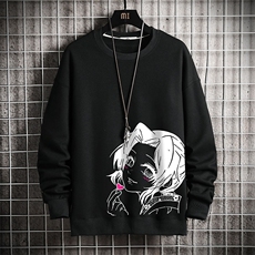 S6153-P28加绒款-P33秋季圆领卫衣男大码韩版宽松长袖外套网格，男装卫衣，电商A040A