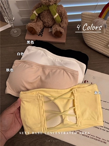 夏季吊带背心运动裹胸固定杯文胸美背防走光抹胸女图片