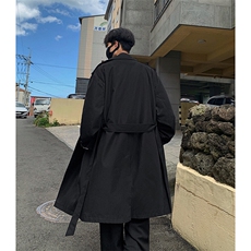 秋季中长款风衣Q5579-TP75不港风长款大衣宽松双排扣外套男，男装风衣，电商A102