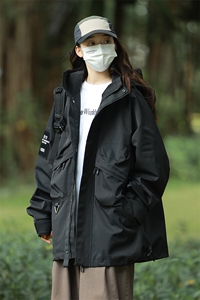 户外工装风口袋冲锋衣外套风衣男女连帽百搭休闲夹克2353-P70图片