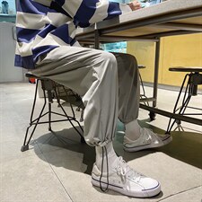 港风垂感冰丝休闲裤 男宽松速干九分裤男2023-特批20图片