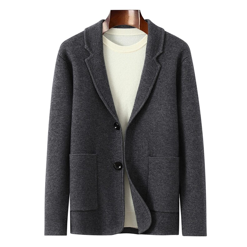 秋冬新款男士羊绒西服外套商务休闲轻奢正装空气层保暖修身夹克男装，男装西服，恒标羊绒