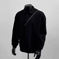 抖音得物高品质二开26春装美式高街结构设计POLO翻领卫衣外套W77，男装Polo衫，电商A486-1