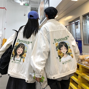 2025春季港风大码不一样印花情侣牛仔夹克外套男JK516-P6588