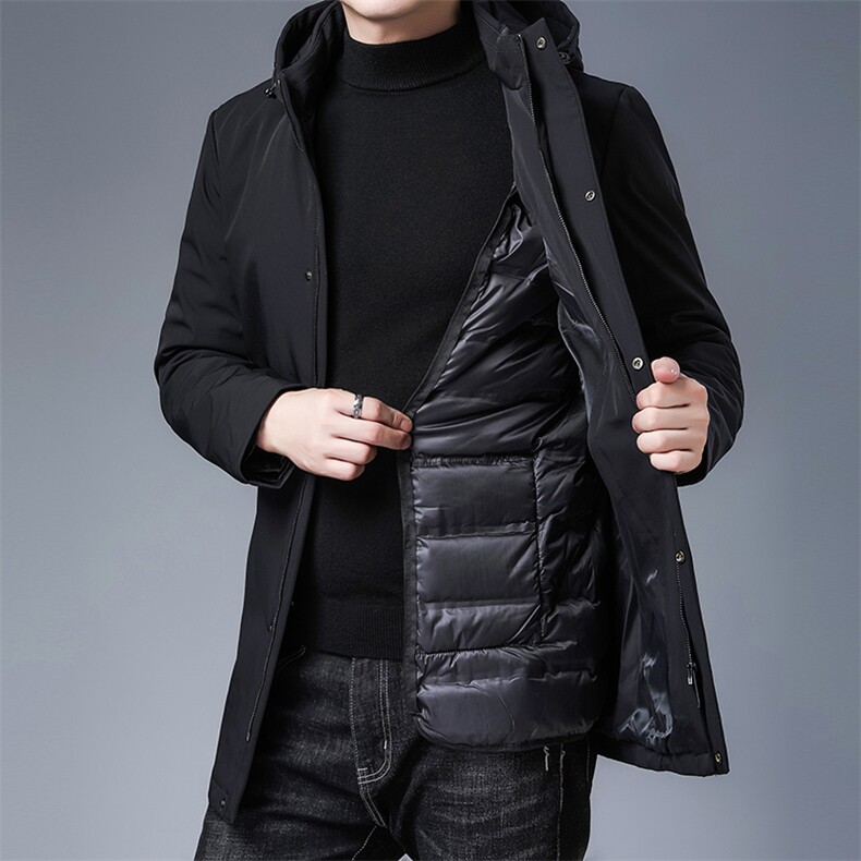 冬季中年可脱卸帽羽绒服男士中年爸爸装可卸内胆外套ZS20862-P340,男装羽绒服,电商B212（原钱塘6029）