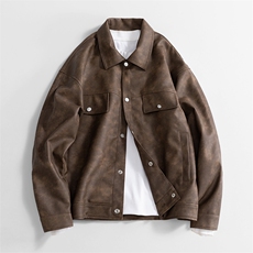 港风高街痞帅男装外套美式短款潮牌工装皮衣夹克A157B-J230-特P83，男装夹克，电商A157B