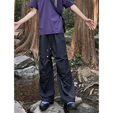 美式复古潮流个性可拆卸裤子情侣高街简约长短裤K555TP45控68，男装休闲裤，电商A102B
