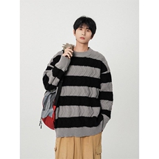 B225-M1163-P70--X88----腈纶42%锦纶31%PBT27%-撞色条纹毛衣，男装针织衫/毛衣，电商B225