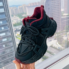 吸膜底真皮老爹鞋女2024冬季新款休闲百搭高帮女鞋厚底加绒运动鞋，女鞋休闲鞋，电商A223