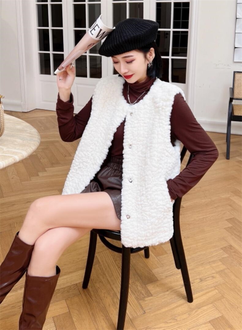 皮毛一体背心，女装背心吊带，千禧宏运