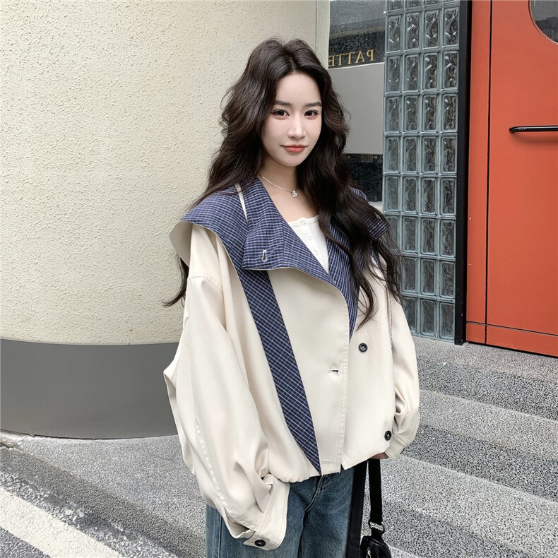 2026春装新款现货兔耳朵风衣短外套2C375-616-P165-K258,女装风衣,2C375